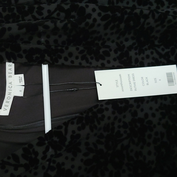 NWT Veronica Beard Velvet V Neck Plunging Lace Floral Print Slit Maxi Dress Gown - Picture 8 of 12